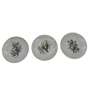 Bareuther stamp Grannycore Bird decorative hanging plate Germany set three pack